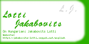 lotti jakabovits business card